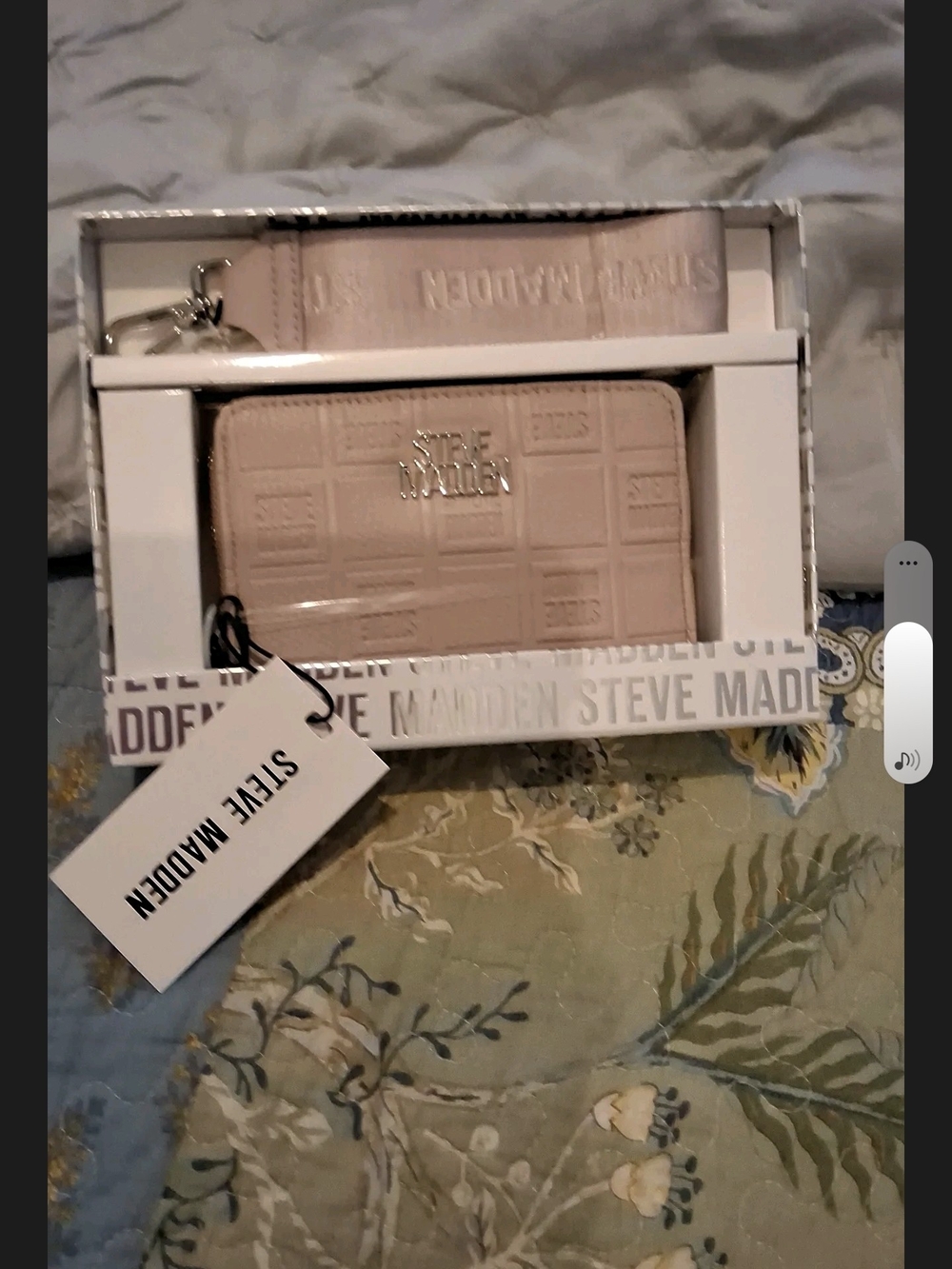Steve Madden Blush Beige Quilted Wallet with Wristlet